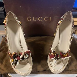 Authentic Gucci Wedge Shoes Size 8